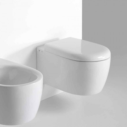 Wall Design Modern WC WC në Qeramikë me Ngjyra Made në Itali - Lauretta Viadurini