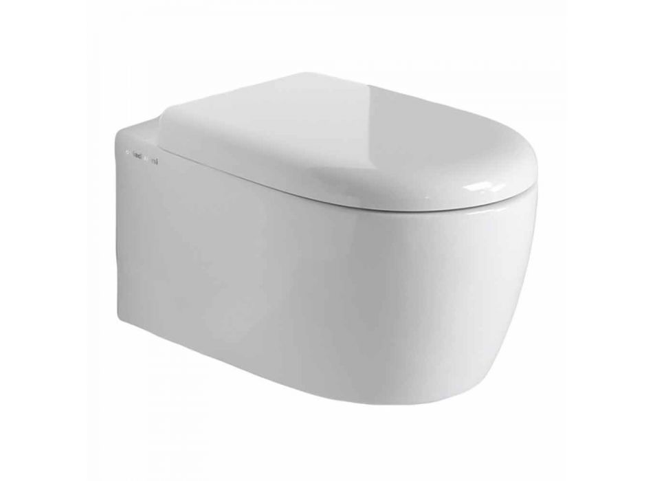 Wall Design Modern WC WC në Qeramikë me Ngjyra Made në Itali - Lauretta Viadurini