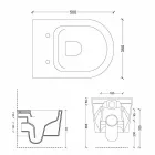 Shine Square mur modern qeramik i dizajnit varur WC, i bërë në Itali Viadurini