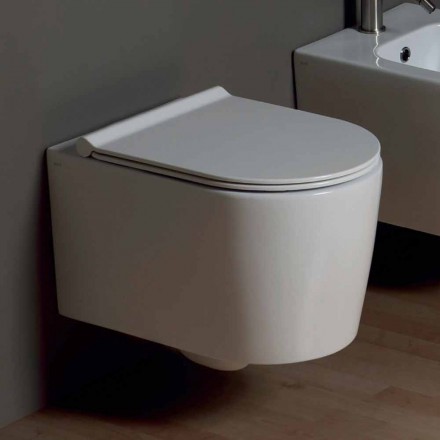 Shine Square mur modern qeramik i dizajnit varur WC, i bërë në Itali Viadurini