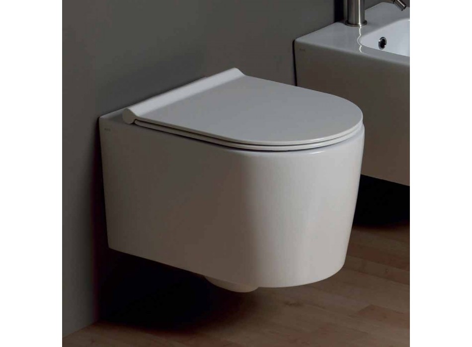 Shine Square mur modern qeramik i dizajnit varur WC, i bërë në Itali Viadurini