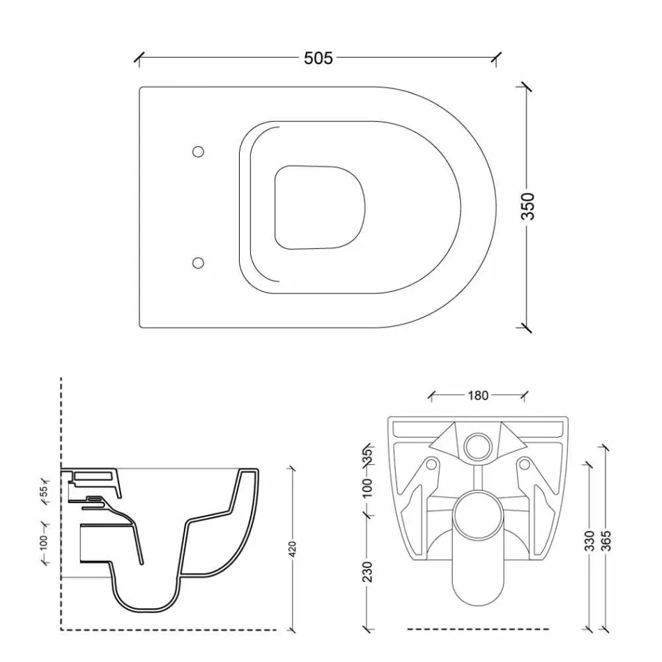 Muri qeramik i modelit yll varur WC 50x35 të bëra në Itali Viadurini