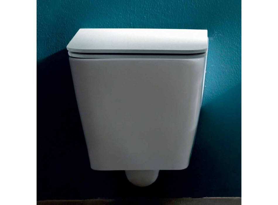 Tas me tualet qeramike, dizajn modern, Sheshi Dielli i bërë në Itali Viadurini