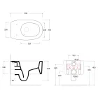 Tas tualeti qeramik i varur në mur me ngjyra të ndryshme, i prodhuar në Itali - Girl Viadurini