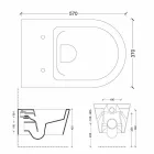 Dielli i rrumbullakët me mur qeramik Sun varur tas tualeti 57x37 cm, i bërë në Itali Viadurini