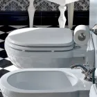 WC Style Pezulluar Stili Klasik në Qeramikë të Bardhë të Bërë në Itali - Marwa Viadurini