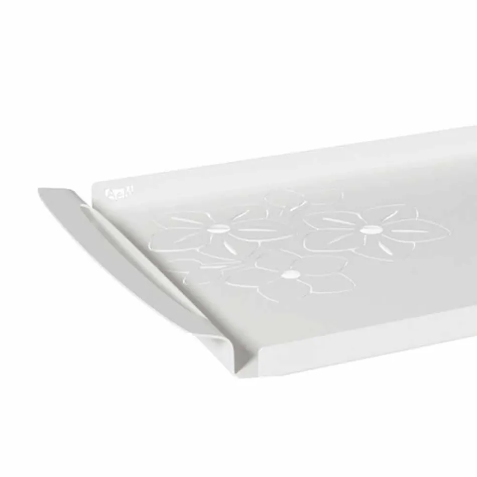 Shërbyer tabaka me lule në hekur të bardhë, blu ose baltë - Marken Viadurini