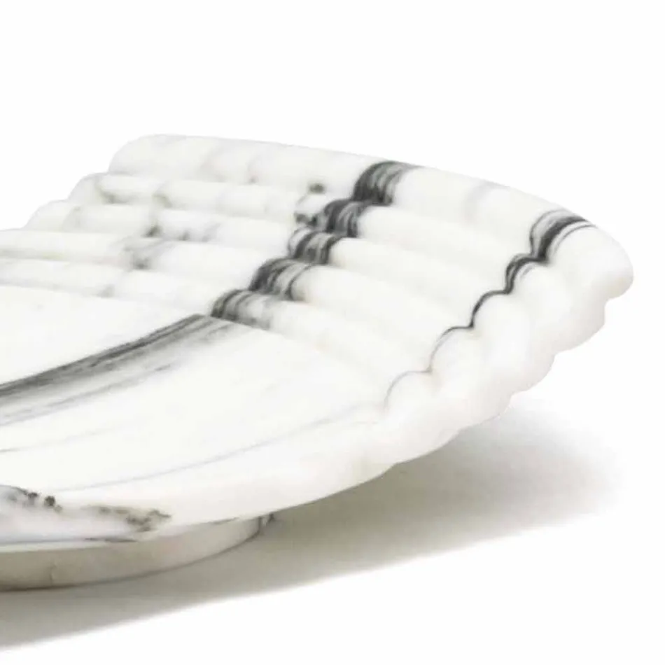 Tabaka dekorative e lakuar në mermer Arabescato Made in Italy - Clifton Viadurini