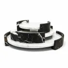 Tabaka moderne e rrumbullakët në mermer të bardhë Carrara e bërë në Itali - Chet Viadurini