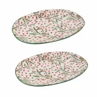 Tabaka shërbyese prej porcelani në tabaka për Krishtlindje 2 copë - fshesa e kasapit Viadurini