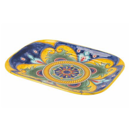 Tabaka për servirje me dizajn drejtkëndor në dekorime me ngjyra dolomiti - Cabria Viadurini