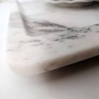 Tabaka drejtkëndëshe në mermer të bardhë me damarë modernë prodhuar në Itali - Stora Viadurini