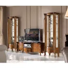 Vitrinë klasike me derë të bardhë ose druri arre Prodhuar në Itali - Caligola Viadurini