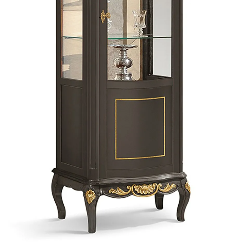 Vitrinë klasike në arre të bardhë ose dru Moka Prodhuar në Itali - Chantilly Viadurini