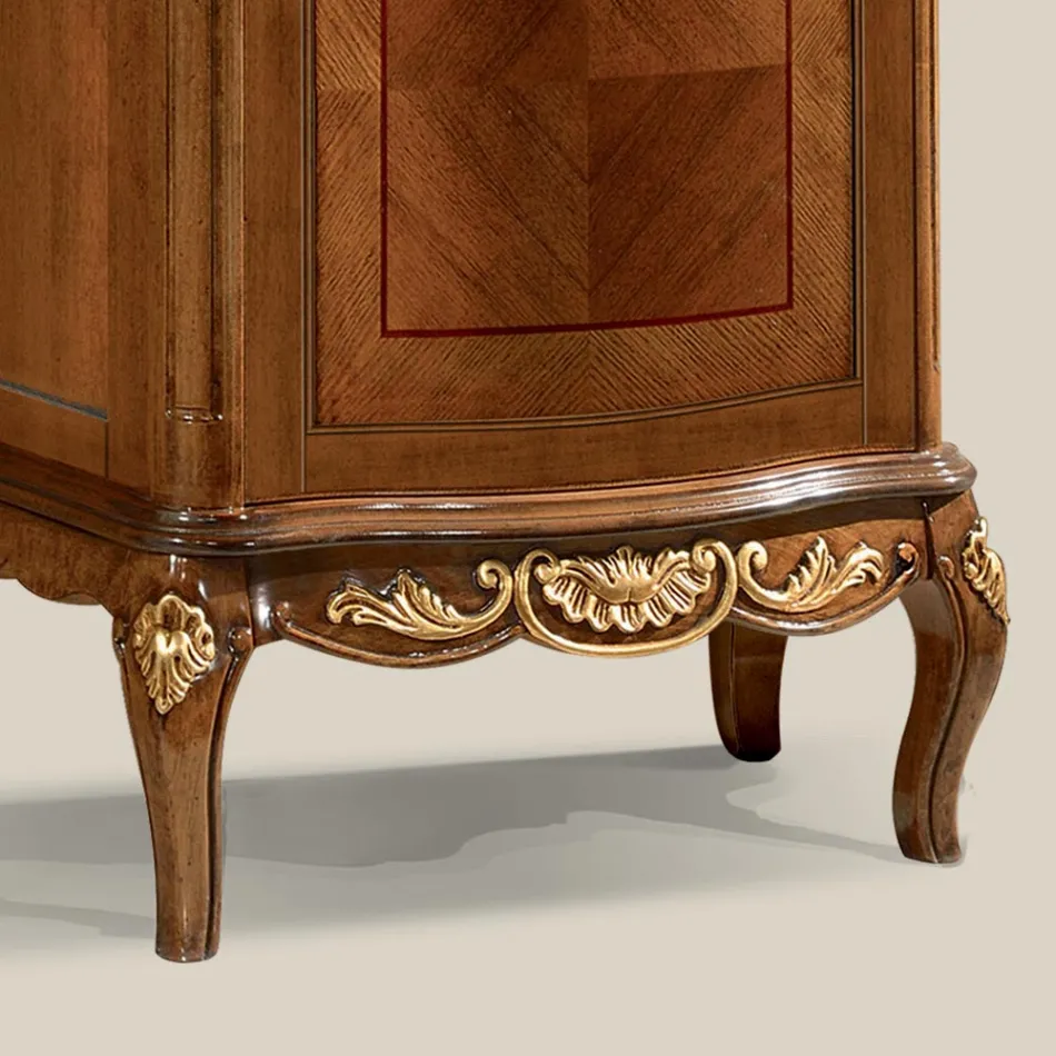 Vitrinë klasike në arre të bardhë ose dru Moka Prodhuar në Itali - Chantilly Viadurini