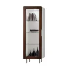 Vitrina e dhomës së ndenjes me 1 derë në të bardhë dhe përfundim Canaletto Made in Italy - Gerd Viadurini