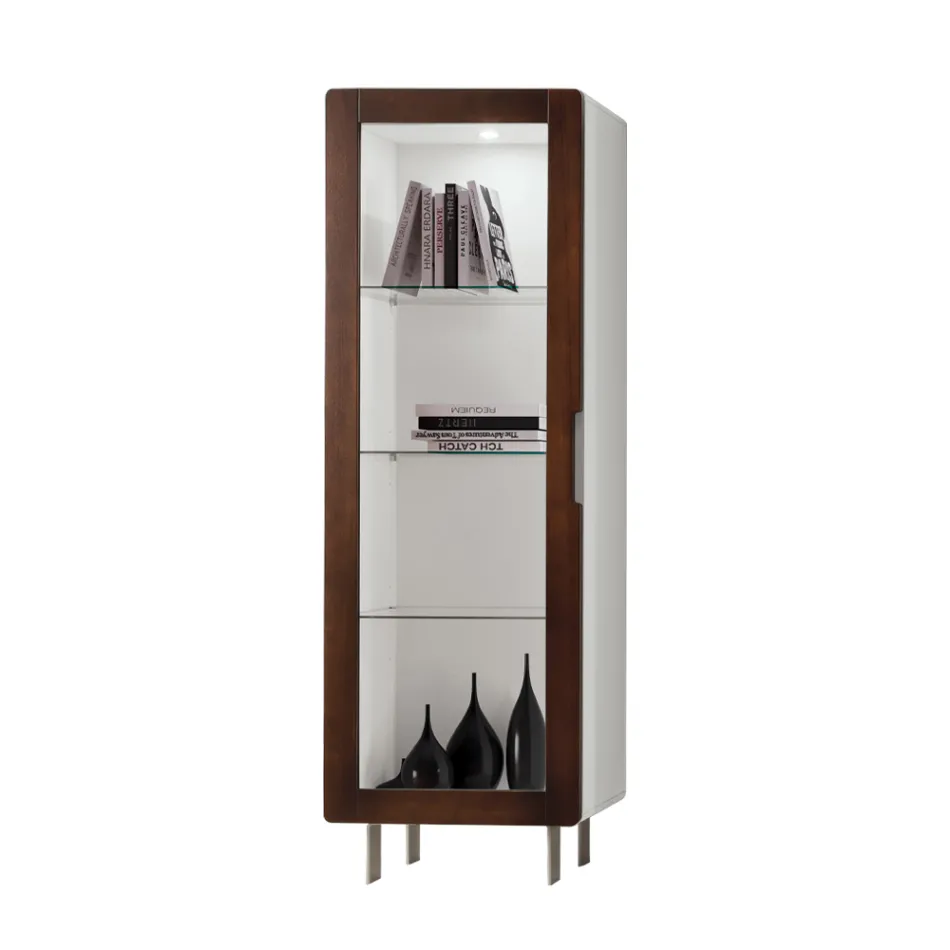 Vitrina e dhomës së ndenjes me 1 derë në të bardhë dhe përfundim Canaletto Made in Italy - Gerd Viadurini