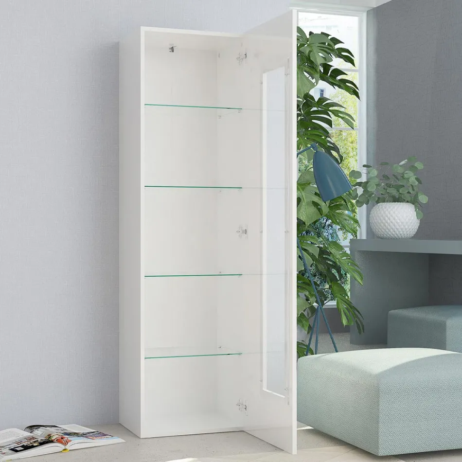 Dizajni i Kabinetit të Ekranit të Dhomës së Ndenjes në Dru të Bardhë, Antracit ose Betoni - Suzana Viadurini