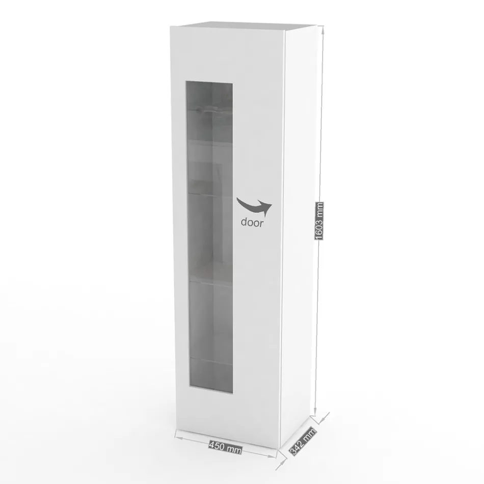 Dizajni i Kabinetit të Ekranit të Dhomës së Ndenjes në Dru të Bardhë, Antracit ose Betoni - Suzana Viadurini