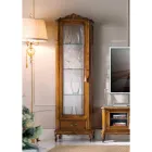 Vitrina klasike e dhomës së ndenjes nga druri i arrës me 1 derë Prodhuar në Itali - Ronald Viadurini