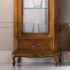 Vitrina klasike e dhomës së ndenjes nga druri i arrës me 1 derë Prodhuar në Itali - Ronald Viadurini