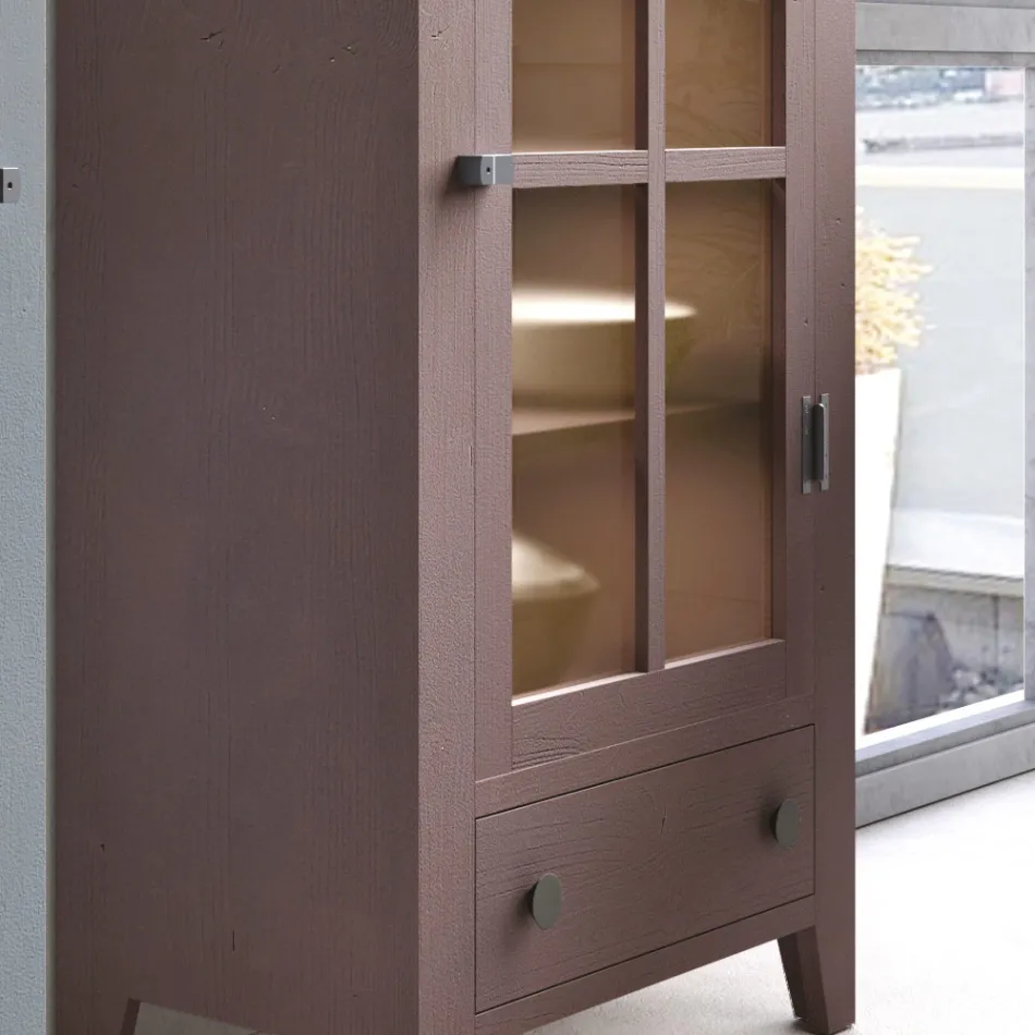 Vitrina e dhomës së ndenjes me dru bredhi të fortë Prodhuar tërësisht në Itali - Pascual Viadurini