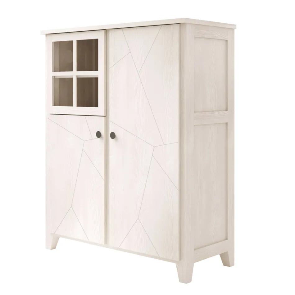 Struktura e vitrinës së dhomës së ndenjes në dru bredhi të fortë Prodhuar në Itali - Pascual Viadurini