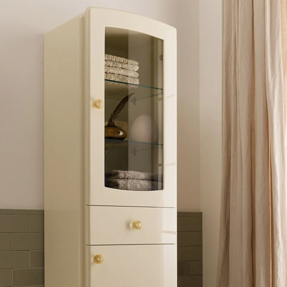 Vitrina Njëngjyrëshe me Rafte të Brendshme Xhami Prodhuar në Itali - Karamele Viadurini