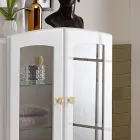 Vitrine banjoje teke ngjyre me 2 dyer dhe rafte xhami - karamele Viadurini