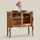 Vitrina e dhomës së ndenjes me 2 dyer në dru arre ose të bardhë Prodhuar në Itali - Londër Viadurini