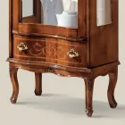 Vitrina klasike e dhomës së ndenjes Dru arre me derë Prodhuar në Itali - Versajë Viadurini