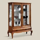 Vitrina luksoze e dhomës së ndenjes në dru klasik arre Prodhuar në Itali - Hastings Viadurini