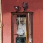 Vitrinë me 1 sirtar, 1 derë dhe rafte qelqi Prodhuar në Itali - Anansi Viadurini