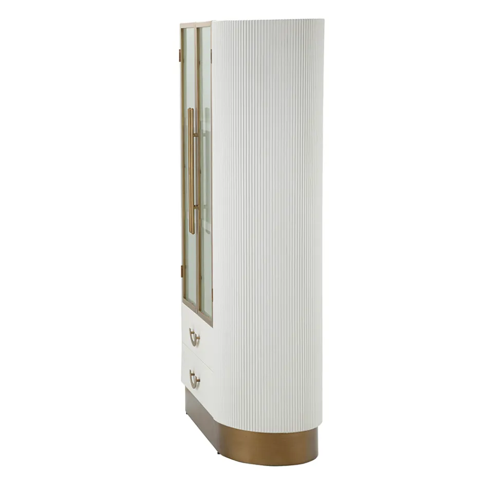 Ekrani prej druri me futje të sipërme dhe të rrumbullakosura me 2 dyer dhe 2 sirtarë - Rachel Viadurini