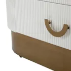 Ekrani prej druri me futje të sipërme dhe të rrumbullakosura me 2 dyer dhe 2 sirtarë - Rachel Viadurini