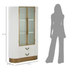 Ekrani prej druri me futje të sipërme dhe të rrumbullakosura me 2 dyer dhe 2 sirtarë - Rachel Viadurini