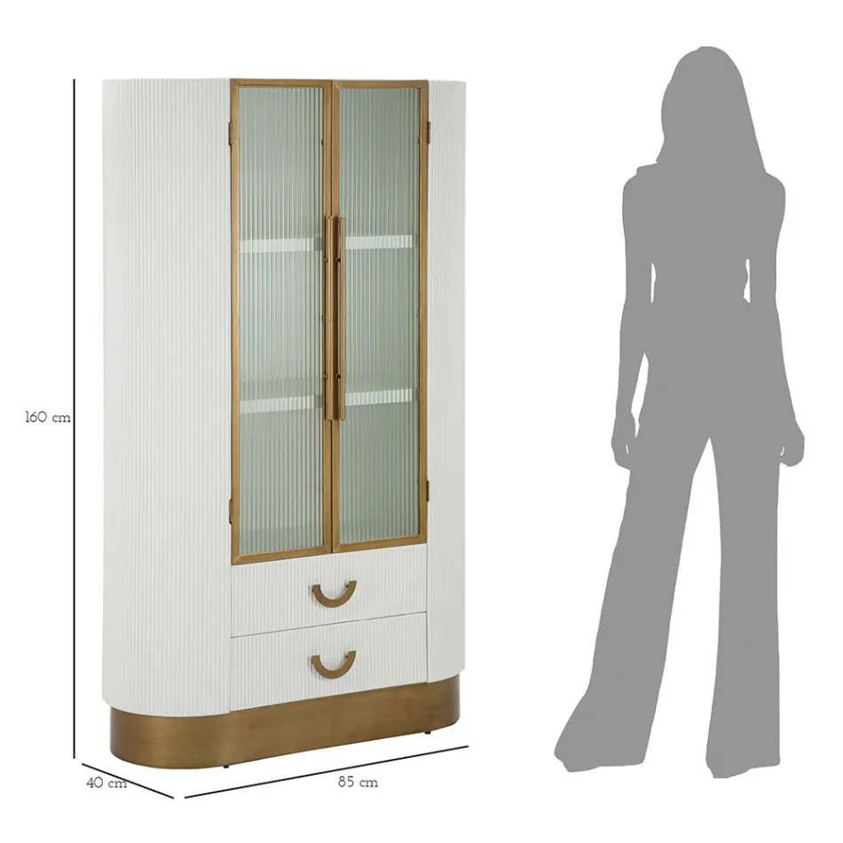 Ekrani prej druri me futje të sipërme dhe të rrumbullakosura me 2 dyer dhe 2 sirtarë - Rachel Viadurini