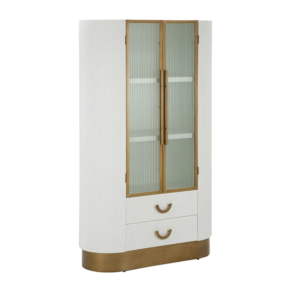 Ekrani prej druri me futje të sipërme dhe të rrumbullakosura me 2 dyer dhe 2 sirtarë - Rachel Viadurini