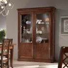 Ekspozita prej druri me dekorim arre të patinuar me zbukurim zambak Prodhuar në Itali - Femra Viadurini