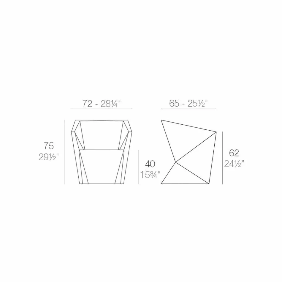 Kolltuk kopshtesh me llak të bardhë Vondom Faz me dizajn modern Viadurini