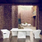 Vondom Faz tryezë kopshtesh me llak të bardhë L200xP100cm të dizajnit Viadurini