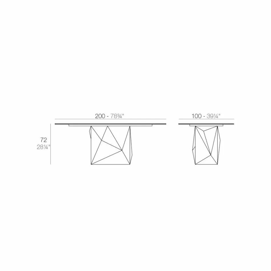 Vondom Faz tryezë kopshtesh me llak të bardhë L200xP100cm të dizajnit Viadurini