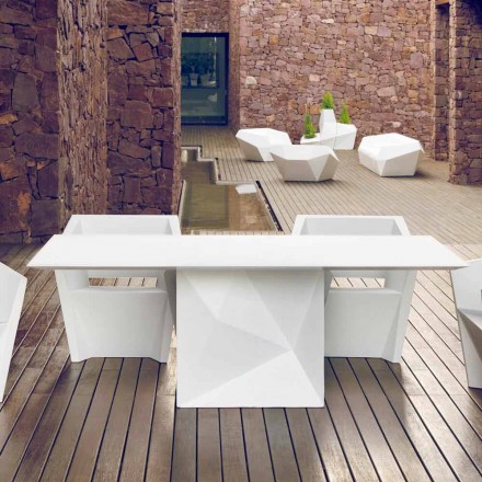 Vondom Faz tryezë kopshtesh me llak të bardhë L200xP100cm të dizajnit Viadurini