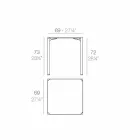 Vondom kuarc tryezë katrore në natyrë e dizajnit modern Viadurini