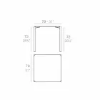 Vondom kuarc tryezë katrore në natyrë e dizajnit modern Viadurini