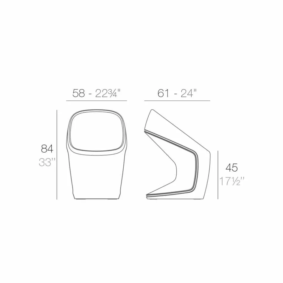 Karrigia e kopshtit Vondom Ufo në dizajn modern të bardhë Viadurini