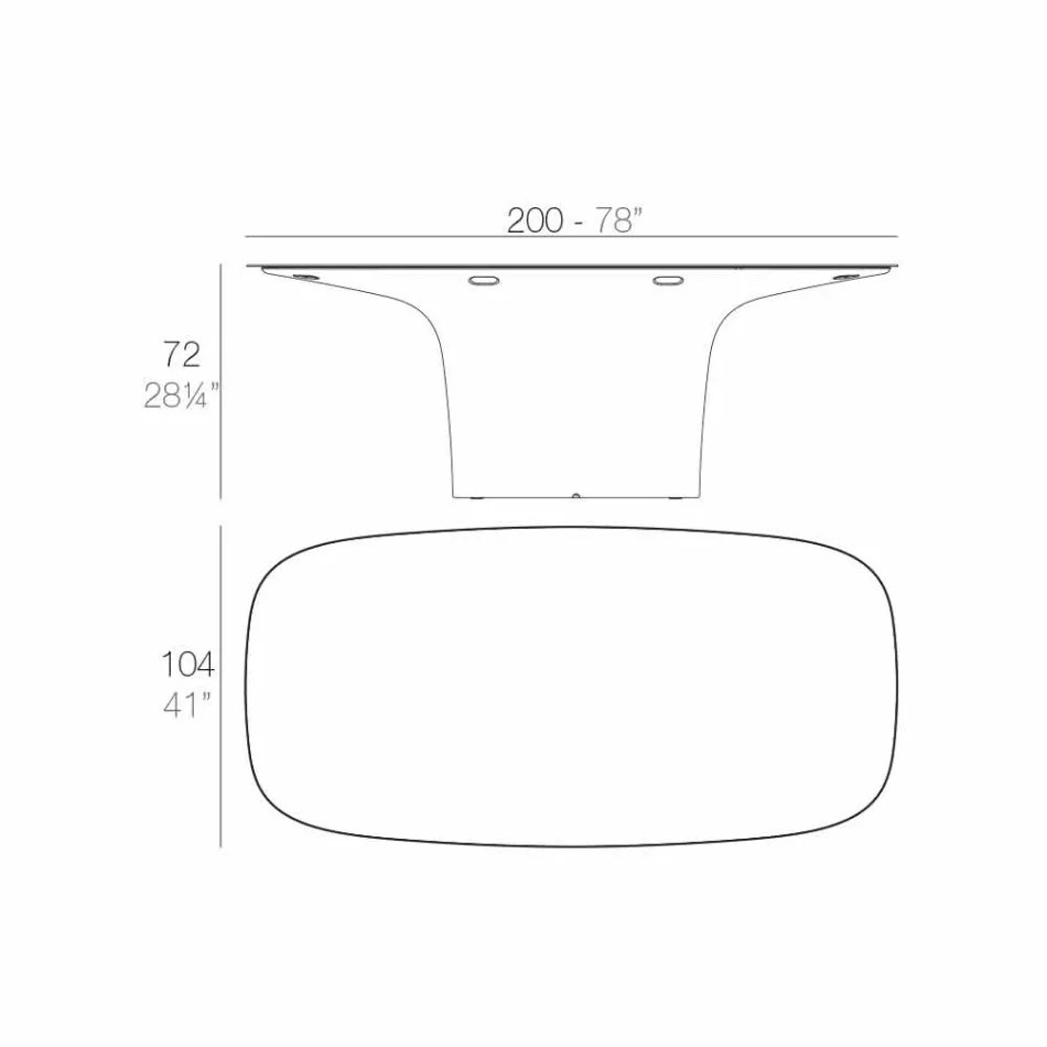 Vondom Ufo tryezë e bardhë në natyrë L200xP100 cm Viadurini