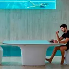 Vondom Ufo tryezë e bardhë në natyrë L200xP100 cm Viadurini