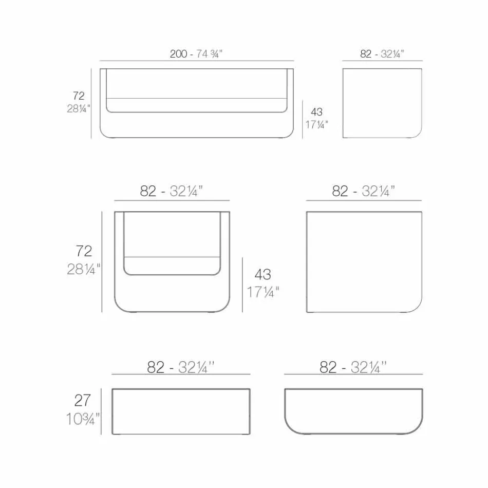 Sallë pritjeje në natyrë Vondom Ulm me dizajn modern të bardhë Viadurini