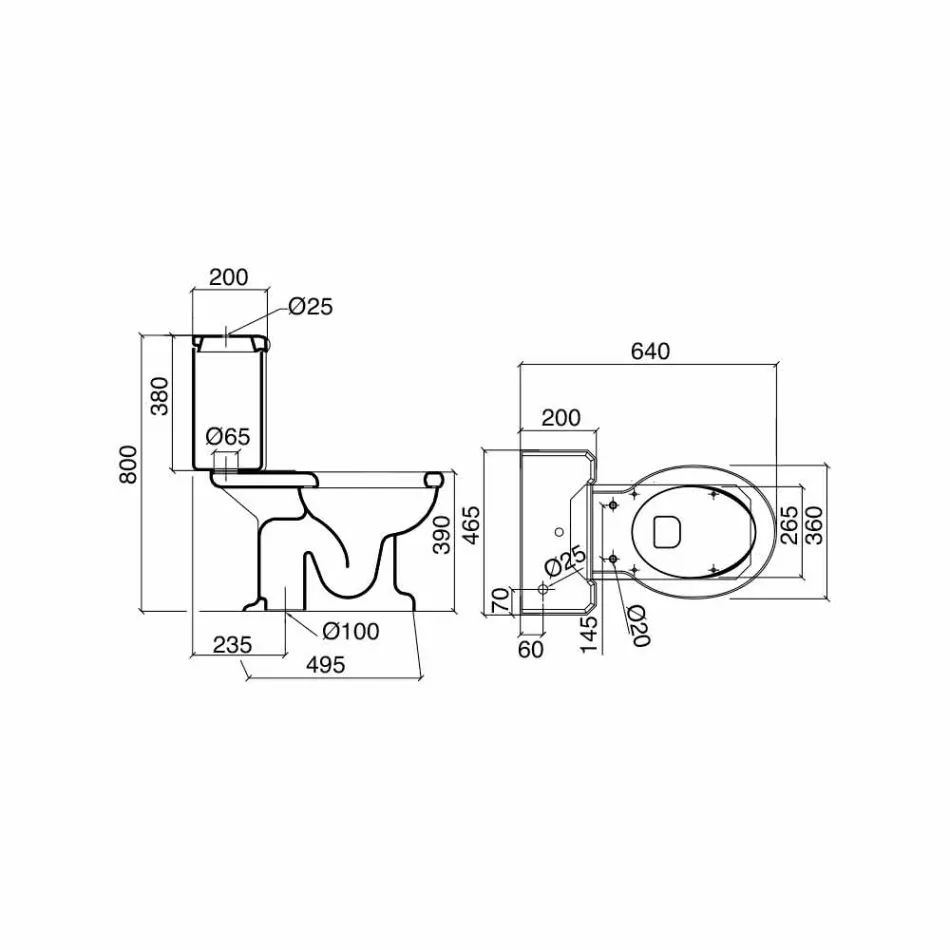 Uji Monobloc Classic në Qeramikë të Bardhë me Kuti Made në Itali - Marwa Viadurini